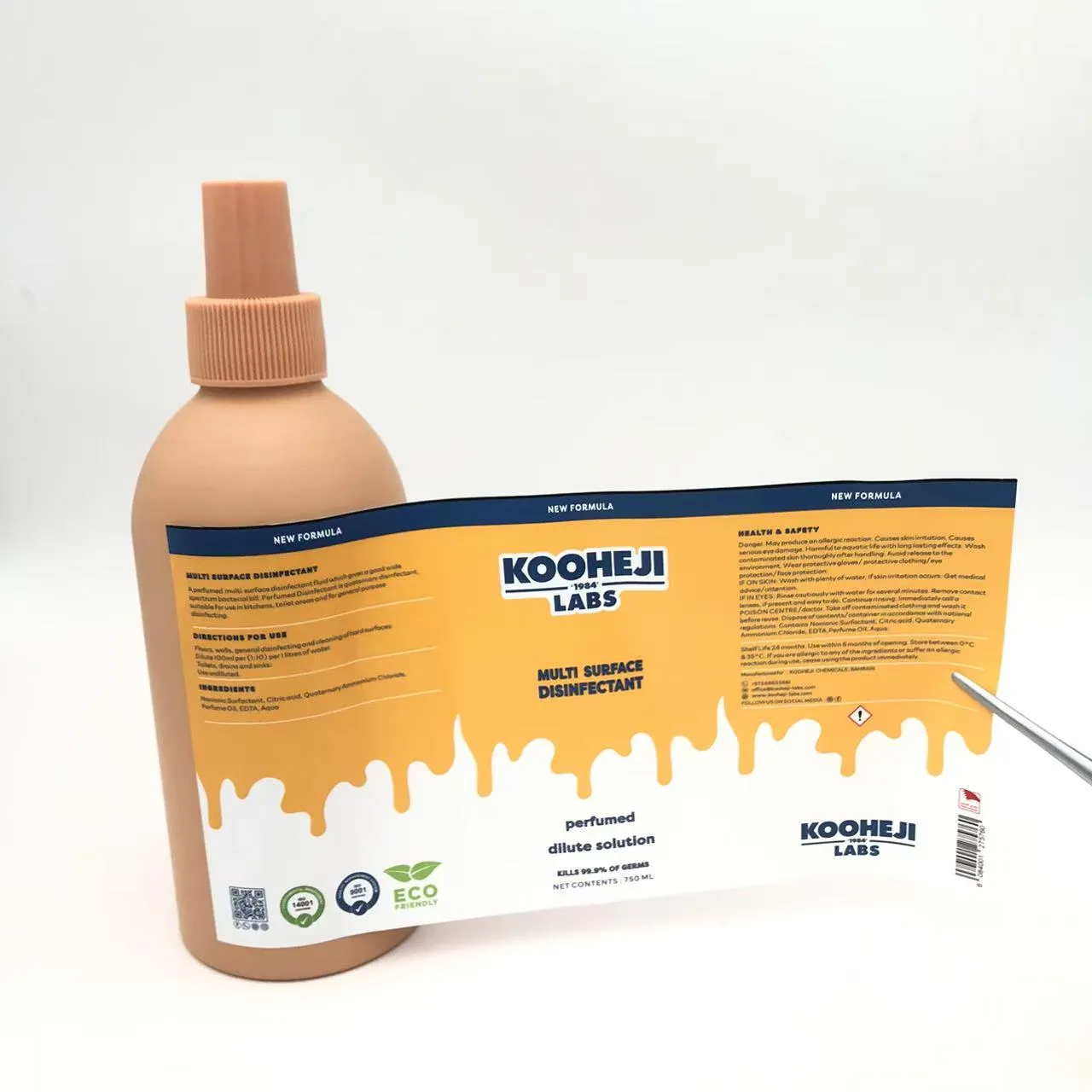 Этикетки для упаковки бутылок с дезинфицирующими средствами