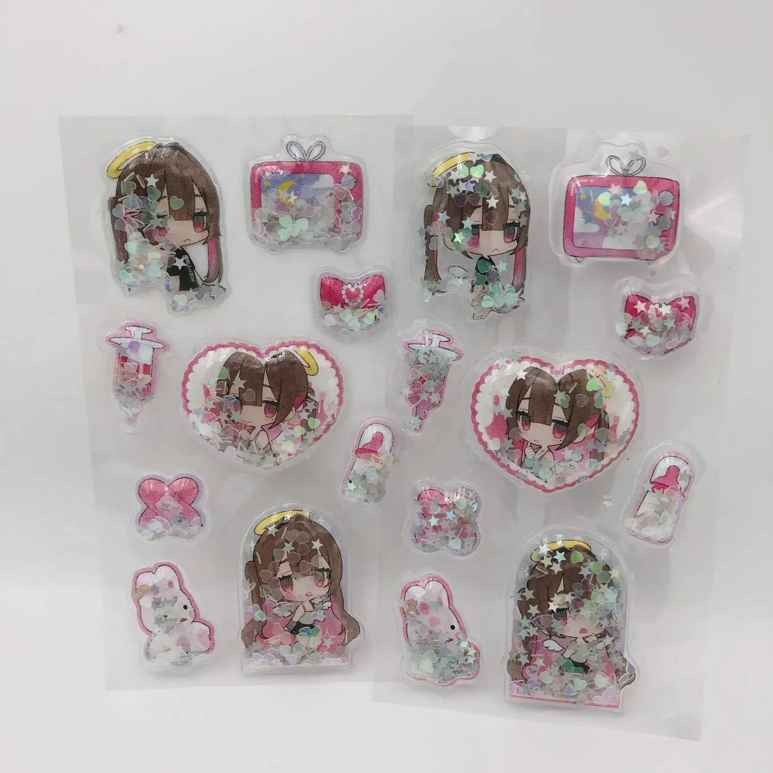 Наклейки-шейкеры с блестками